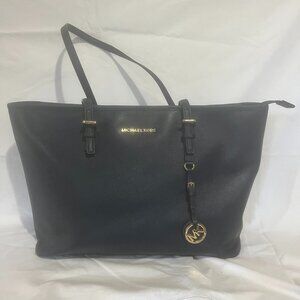 Euc. Dark Blue Michael Kors tote bag purse shoulder bag AUTHENTIC